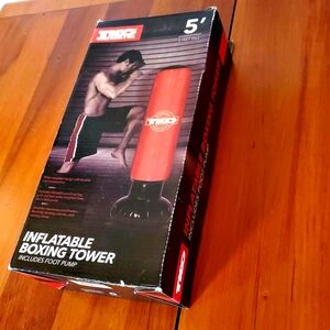 PORTABLE TKO PUNCHING BAG Boxing Weighted 5' Tower w Pump Waterproof Base Quiet